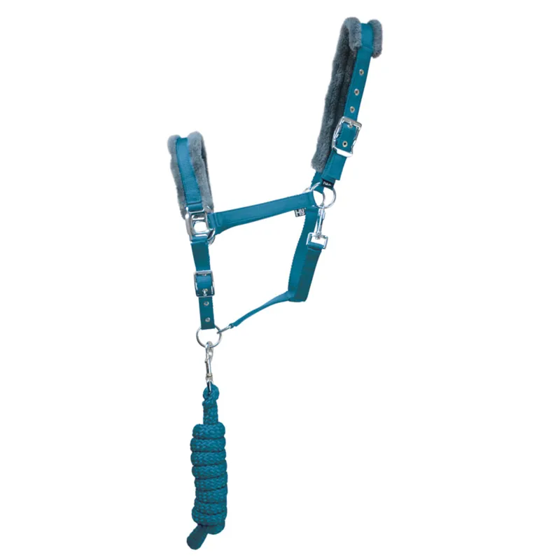 Hy Sport Active Headcollar and Lead Rope - Aegean Green